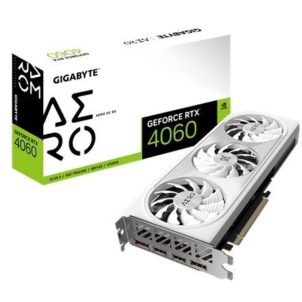 Gigabyte GV-N4060AERO OC-8GD 1.0 NVIDIA, 8 GB, GeForce RTX 4060, GDDR6, 	 PCI-E 4.0, HDMI ports quantity 2, Memory clock speed 2