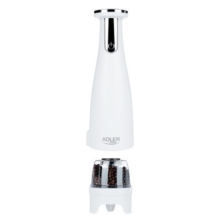 Adler Electric Salt and pepper grinder AD 4449w 7 W, Housing material ABS plastic, Lithium, Matte White Adler Electric Salt and pepper grinder AD 4449w 7 W, Housing material ABS plastic, Lithium, Matte White