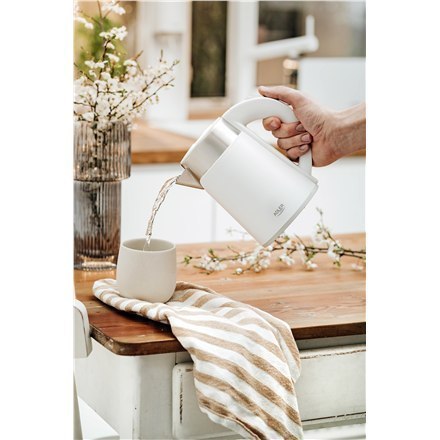 Adler Kettle AD 1372 Electric, 800 W, 0.6 L, Plastic/Stainless steel, 360° rotational base, White Adler Kettle AD 1372 Electric, 800 W, 0.6 L, Plastic/Stainless steel, 360° rotational base, White