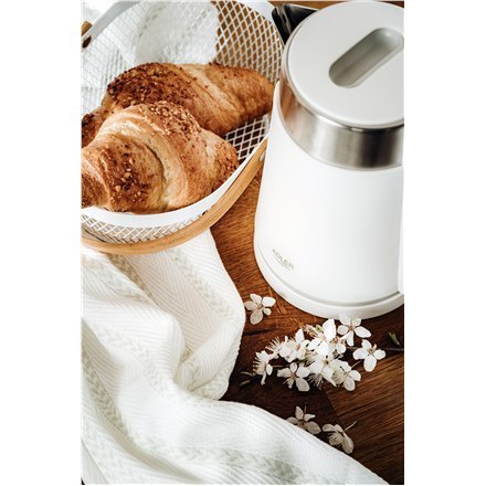 Adler Kettle AD 1372 Electric, 800 W, 0.6 L, Plastic/Stainless steel, 360° rotational base, White Adler Kettle AD 1372 Electric, 800 W, 0.6 L, Plastic/Stainless steel, 360° rotational base, White