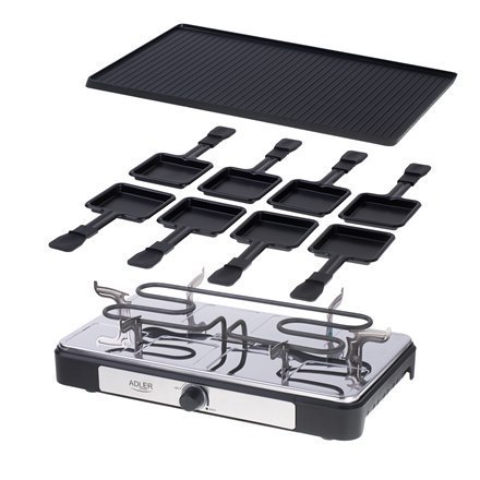 Adler Raclette - electric grill AD 6616 Table, 1400 W, Black/Stainless steel Adler Raclette - electric grill AD 6616 Table, 1400 W, Black/Stainless steel
