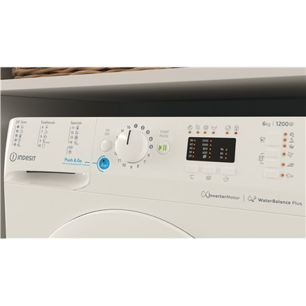 INDESIT Washing machine BWSA 61294 W EU N Energy efficiency class C, Front loading, Washing capacity 6 kg, 1151 RPM, Depth 42.5 INDESIT Washing machine BWSA 61294 W EU N Energy efficiency class C, Front loading, Washing capacity 6 kg, 1151 RPM, Depth 42.5