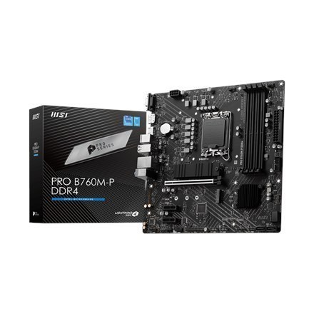 MSI PRO B760M-P DDR4 Processor family Intel, Processor socket LGA1700, DDR4 DIMM, Memory slots 4, Supported hard disk drive int MSI PRO B760M-P DDR4 Processor family Intel, Processor socket LGA1700, DDR4 DIMM, Memory slots 4, Supported hard disk drive int
