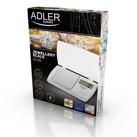 Adler Precision scale AD 3161 Maximum weight (capacity) 0.5 kg, Accuracy 0.01 g, White Adler Precision scale AD 3161 Maximum weight (capacity) 0.5 kg, Accuracy 0.01 g, White