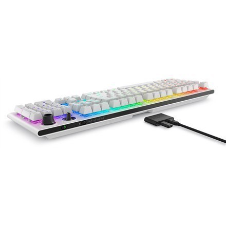 Dell Alienware Tri-Mode AW920K Wireless Gaming Keyboard, RGB LED light, US, Wireless, Lunar Light, Bluetooth, Numeric keypad, CH Dell Alienware Tri-Mode AW920K Wireless Gaming Keyboard, RGB LED light, US, Wireless, Lunar Light, Bluetooth, Numeric keypad, CH