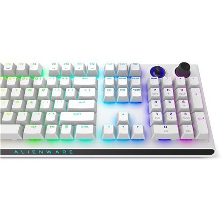 Dell Alienware Tri-Mode AW920K Wireless Gaming Keyboard, RGB LED light, US, Wireless, Lunar Light, Bluetooth, Numeric keypad, CH Dell Alienware Tri-Mode AW920K Wireless Gaming Keyboard, RGB LED light, US, Wireless, Lunar Light, Bluetooth, Numeric keypad, CH