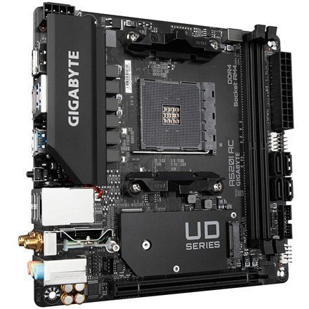 Gigabyte A520I AC Processor family AMD, Processor socket AM4, DDR4 DIMM, Memory slots 2, Number of SATA connectors 4 x SATA 6Gb/ Gigabyte A520I AC Processor family AMD, Processor socket AM4, DDR4 DIMM, Memory slots 2, Number of SATA connectors 4 x SATA 6Gb/