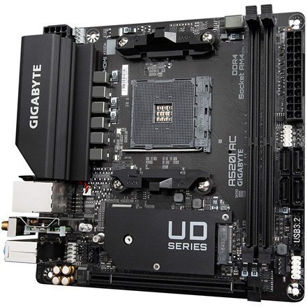 Gigabyte A520I AC Processor family AMD, Processor socket AM4, DDR4 DIMM, Memory slots 2, Number of SATA connectors 4 x SATA 6Gb/ Gigabyte A520I AC Processor family AMD, Processor socket AM4, DDR4 DIMM, Memory slots 2, Number of SATA connectors 4 x SATA 6Gb/