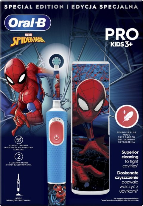 Oral-B Vitality PRO Kids Spiderman Electric Toothbrush with Travel Case, Blue Oral-B Vitality PRO Kids Spiderman Electric Toothbrush with Travel Case, Blue