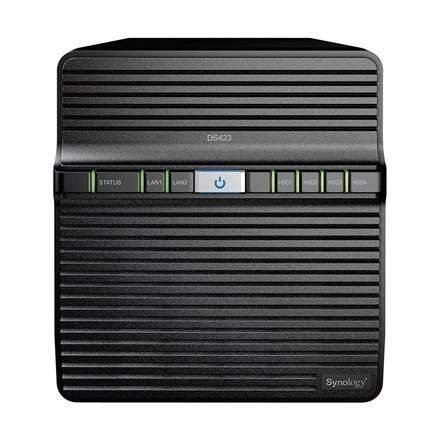 Synology Tower NAS DS423 up to 4 HDD/SSD, Realtek, RTD1619B, Processor frequency 1.7 GHz, 2 GB, DDR4, 2x1GbE, 2xUSB 3.2 Gen 1 Synology Tower NAS DS423 up to 4 HDD/SSD, Realtek, RTD1619B, Processor frequency 1.7 GHz, 2 GB, DDR4, 2x1GbE, 2xUSB 3.2 Gen 1