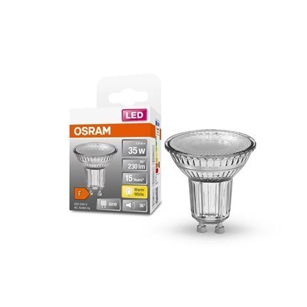 Osram PARATHOM Reflector LED 35 non-dim 36° 2,6W/827 GU10 bulb Osram Parathom Reflector LED GU10 2.6 W Warm White Osram PARATHOM Reflector LED 35 non-dim 36° 2,6W/827 GU10 bulb Osram Parathom Reflector LED GU10 2.6 W Warm White