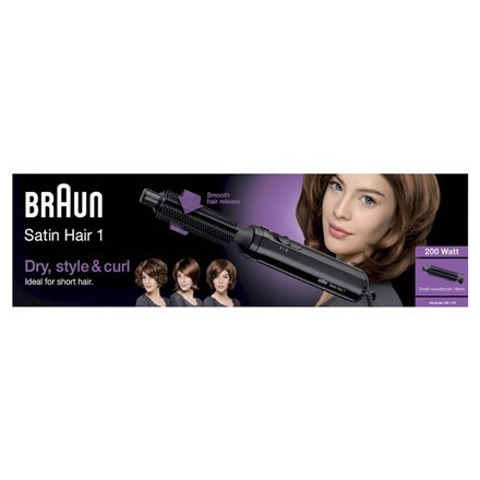 Braun | Hair Styler | AS110 Satin Hair 1 | Gwarancja 24 miesiące | Temperatura (maks.) °C | Liczba poziomów grzania | Wyświetlac Braun | Hair Styler | AS110 Satin Hair 1 | Gwarancja 24 miesiące | Temperatura (maks.) °C | Liczba poziomów grzania | Wyświetlac