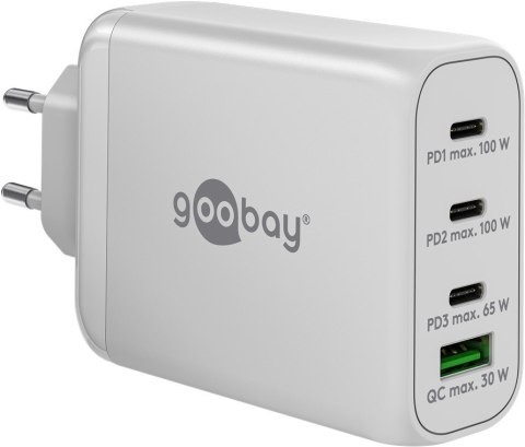 Goobay 65556 USB-C PD Multiport Quick Charger (100 W), White Goobay Goobay 65556 USB-C PD Multiport Quick Charger (100 W), White Goobay