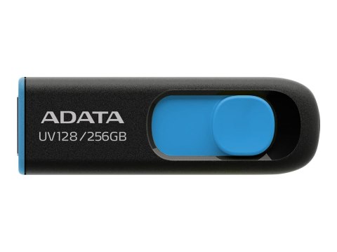 ADATA Pamięć USB UV128 256 GB Gen1 Czarno-Niebieska ADATA Pamięć USB UV128 256 GB Gen1 Czarno-Niebieska