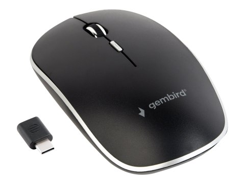 Gemy | Cicha Bezprzewodowa Mysz Optyczna | MUSW-4BSC-01 | USB-C | Czarny Gemy | Cicha Bezprzewodowa Mysz Optyczna | MUSW-4BSC-01 | USB-C | Czarny