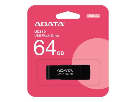 Pamięć USB ADATA UC310 o pojemności 64 GB with USB 3.2 Gen1 - Czarny Pamięć USB ADATA UC310 o pojemności 64 GB with USB 3.2 Gen1 - Czarny