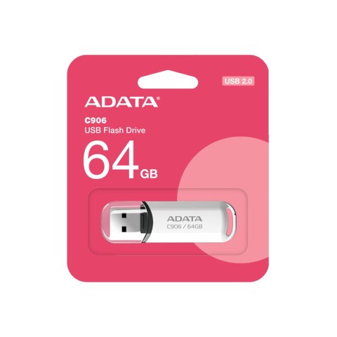 Pendrive ADATA C906 64GB Biały - USB 2.0 Pendrive ADATA C906 64GB Biały - USB 2.0