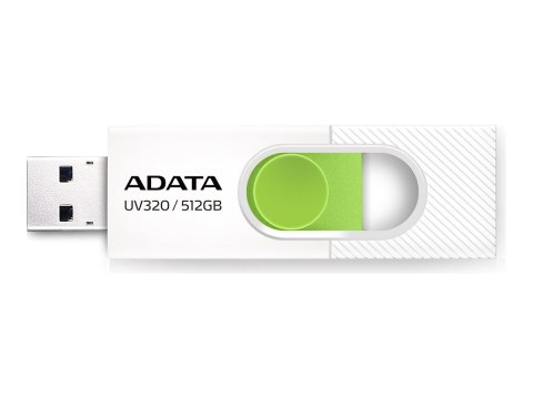 Pendrive ADATA UV320 - 512 GB, USB 3.2 Gen 1, Biało-Zielony Pendrive ADATA UV320 - 512 GB, USB 3.2 Gen 1, Biało-Zielony