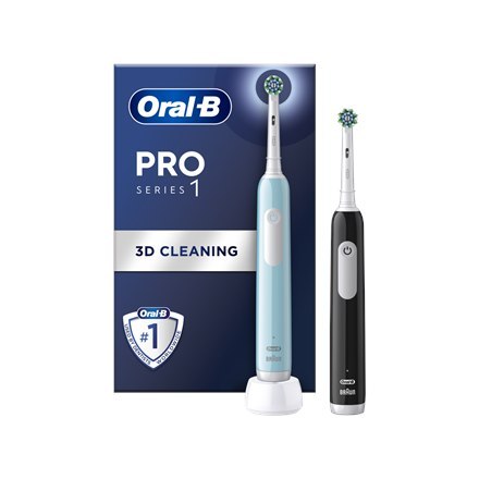 Szczoteczka elektryczna do zębów Oral-B Pro Series 1 Duo, ładowana, dla dorosłych, 2 głowice, 3 tryby czyszczenia, niebiesko-cza Szczoteczka elektryczna do zębów Oral-B Pro Series 1 Duo, ładowana, dla dorosłych, 2 głowice, 3 tryby czyszczenia, niebiesko-cza