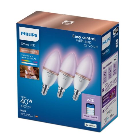 WiZ Philips Smart WiFi Candle C37 E14 4.9W 470Lm RGB, 3pcs pack Wizarding World WiZ Philips Smart WiFi Candle C37 E14 4.9W 470Lm RGB, 3pcs pack Wizarding World