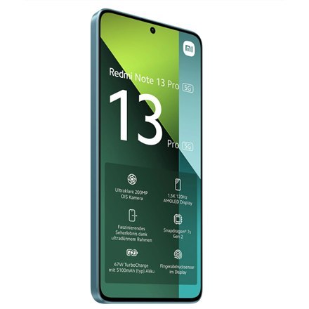Xiaomi Redmi Note 13 Pro - Ocean Teal Smartphone z ekranem AMOLED 6.67", Qualcomm Snapdragon 7s Gen 2, 8 GB RAM, 256 GB, Dual SI Xiaomi Redmi Note 13 Pro - Ocean Teal Smartphone z ekranem AMOLED 6.67", Qualcomm Snapdragon 7s Gen 2, 8 GB RAM, 256 GB, Dual SI