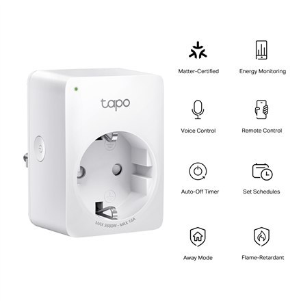 TP-LINK | Mini Smart Wi-Fi Gniazdko z Monitorowaniem Energii | Tapo P110M TP-LINK | Mini Smart Wi-Fi Gniazdko z Monitorowaniem Energii | Tapo P110M