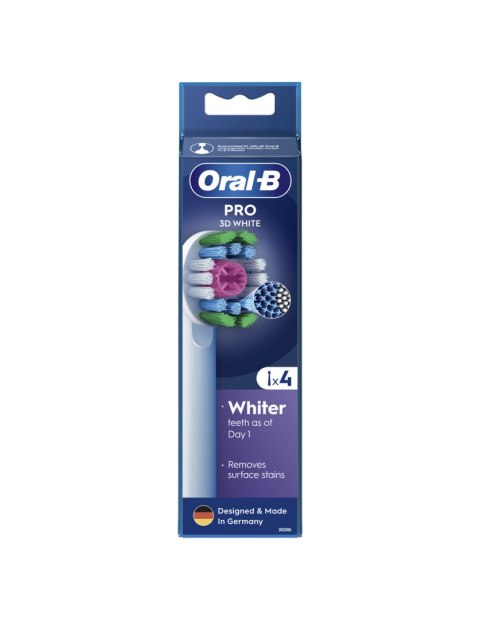 Oral-B | Wymienne główki szczoteczki do zębów | EB18-4 3D White Pro | Główki | Dla dorosłych | Liczba główek szczoteczki w zesta Oral-B | Wymienne główki szczoteczki do zębów | EB18-4 3D White Pro | Główki | Dla dorosłych | Liczba główek szczoteczki w zesta