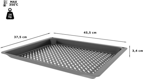 Bosch blacha do pieczenia | Tacka do smażenia na powietrzu i grillowania, 34 x 455 x 375 mm | HEZ629070 | Antracyt Bosch blacha do pieczenia | Tacka do smażenia na powietrzu i grillowania, 34 x 455 x 375 mm | HEZ629070 | Antracyt