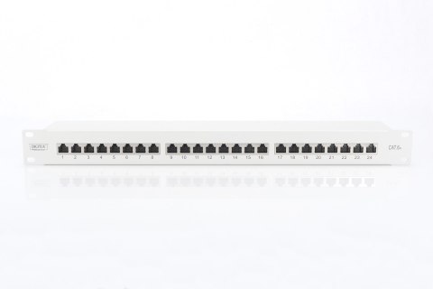 Panel krosowy Digitus | CAT 6A, ekranowany, 1U, 24-portowy | RJ45, 8P8C | szary Panel krosowy Digitus | CAT 6A, ekranowany, 1U, 24-portowy | RJ45, 8P8C | szary
