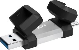 Silicon Power Dual USB Drive | Mobile C51 | 128 GB | USB Type-A and USB Type-C | Silver