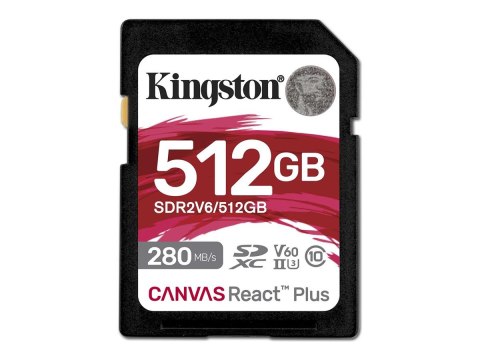 SDXC II V60 React Plus | SDR2V6/512GB | 512 GB | SDXC | Klasa pamięci flash Class 10, UHS-II, U3, V60 SDXC II V60 React Plus | SDR2V6/512GB | 512 GB | SDXC | Klasa pamięci flash Class 10, UHS-II, U3, V60