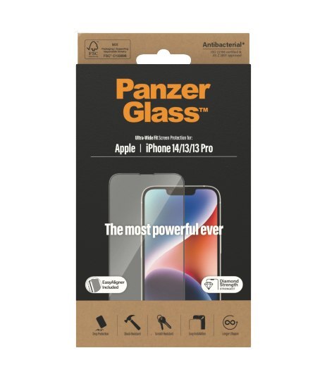 PanzerGlass | Screen protector | Apple | iPhone 14/13/13 Pro | Tempered Glass | Transparent | Fingerprint resistant; Diamond str PanzerGlass | Screen protector | Apple | iPhone 14/13/13 Pro | Tempered Glass | Transparent | Fingerprint resistant; Diamond str