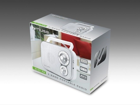 Muse Portable Radio M-051RW White, AUX in Muse Portable Radio M-051RW White, AUX in