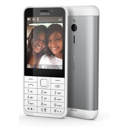 Nokia 230 Silver, 2.8 ", TFT, 240 x 320 pixels, 16 MB, microSD, Dual SIM, Mini-SIM, Bluetooth, 3.0, USB version microUSB 1.1, Bu