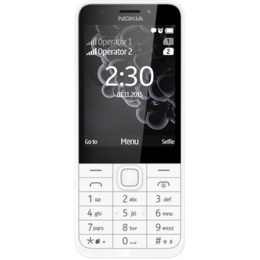 Nokia 230 Silver, 2.8 ", TFT, 240 x 320 pixels, 16 MB, microSD, Dual SIM, Mini-SIM, Bluetooth, 3.0, USB version microUSB 1.1, Bu