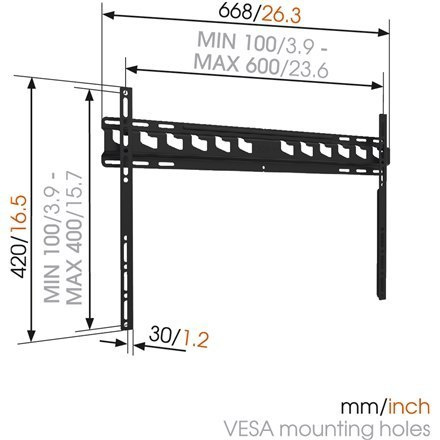 Vogels Wall mount, MA4000-A1, Fixed, 40-80 ", Maximum weight (capacity) 80 kg, VESA 100/400-100/600 mm, Black Vogels Wall mount, MA4000-A1, Fixed, 40-80 ", Maximum weight (capacity) 80 kg, VESA 100/400-100/600 mm, Black