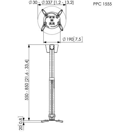 Vogels Projector Ceiling mount, Turn, Tilt, Silver Vogels Projector Ceiling mount, Turn, Tilt, Silver
